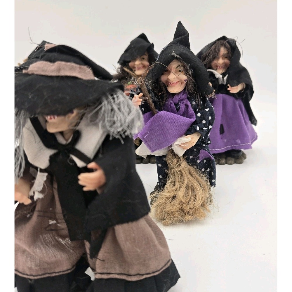 Lot Of 6 Different Witch Figures K's Collection‎ Halloween Decor Resin